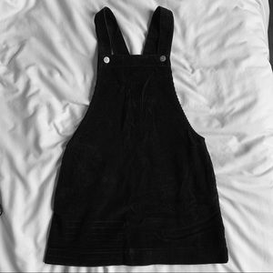 BDG Black Corduroy Overall Mini Dress